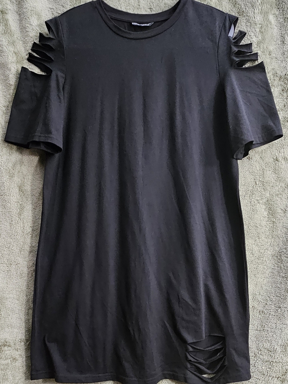 SHEIN Black Short Sleeve Cutout Dress